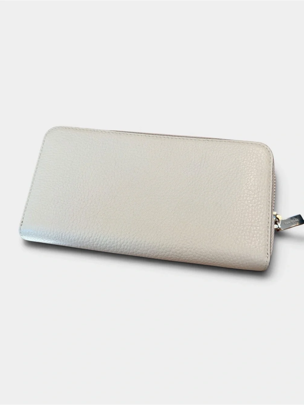 Kate Spade Leila Large Continental Zip Around Wallet Light Sand Pebbled Leather